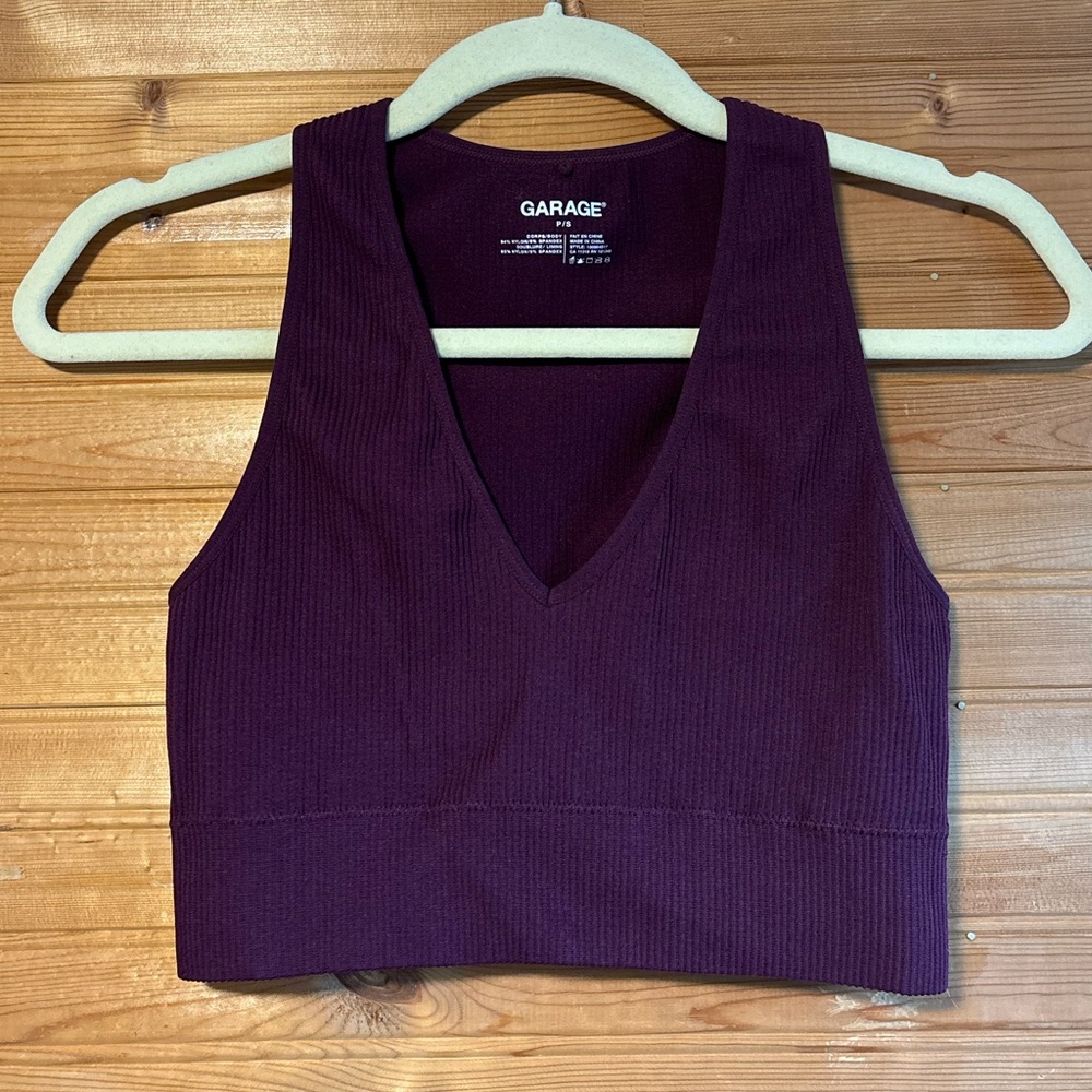 Garage Deep V-Neck Crop Top